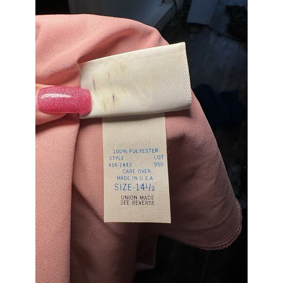 Vintage Lynn Davis Women’s Pink Cowl Neck Long Sleeve Shift Dress Size 14 1960s - Picture 11 of 11